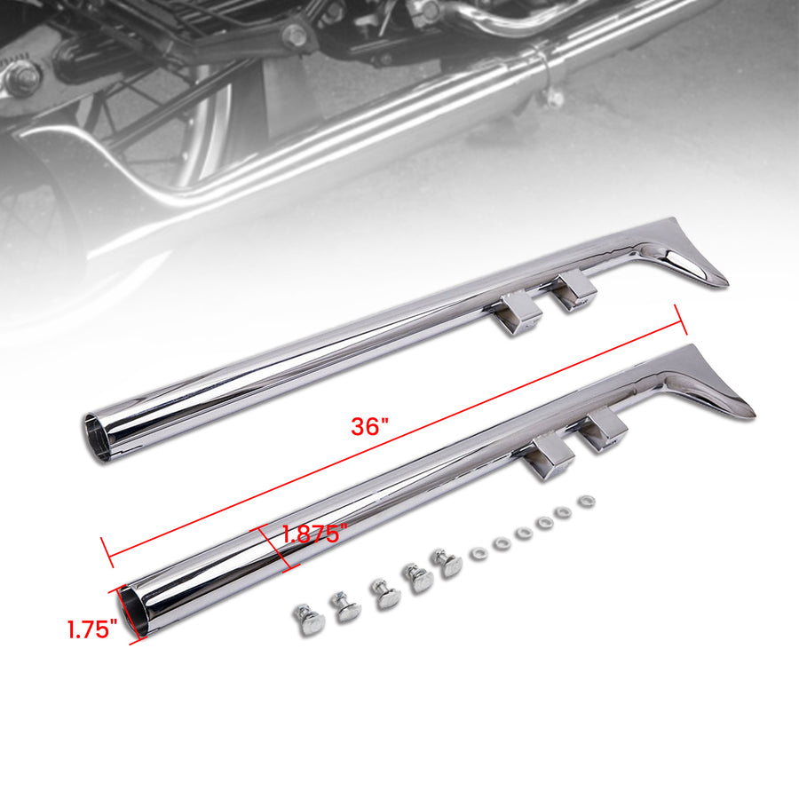 For Touring Ultra Exhaust Fishtail Muffler 36