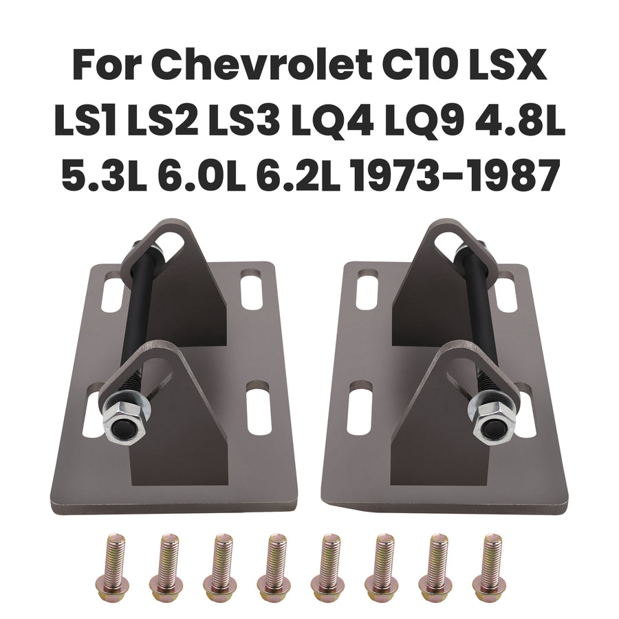 Compatible for Chevrolet C10 LSx LS1 LS2 LQ9 1973-1987 Engine Mount Adapter Plates Swap Kit