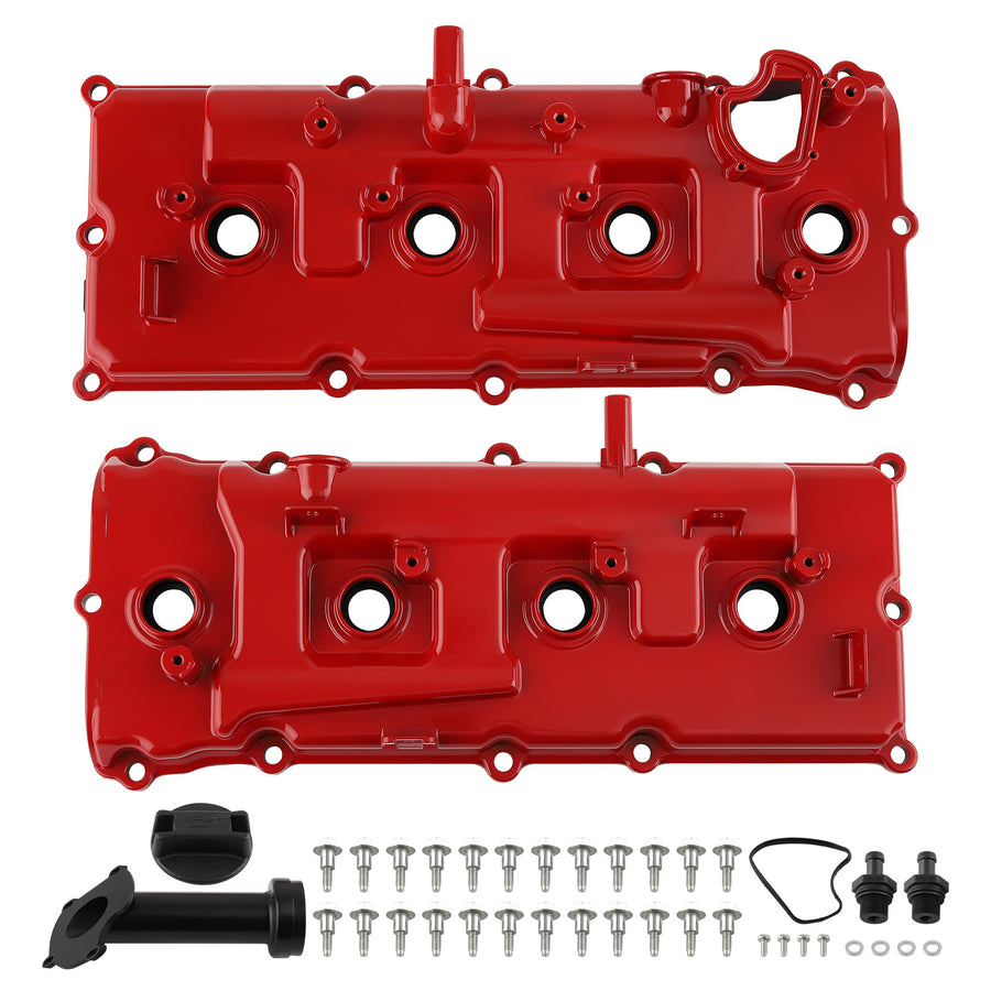 Aluminium Red Valve Covers compatible for Nissan Armada Titan Pathfinder QX56 5.6L 2004-2016
