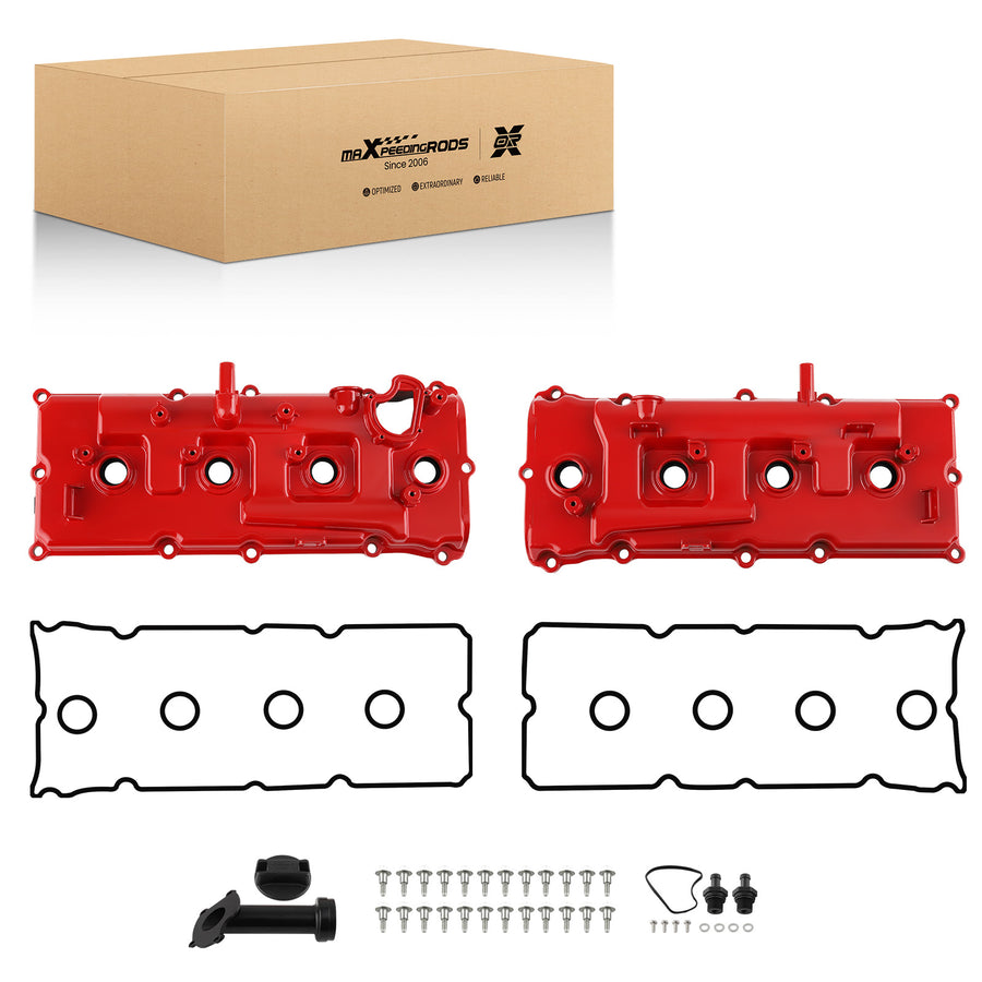 Aluminium Red Valve Covers compatible for Nissan Armada Titan Pathfinder QX56 5.6L 2004-2016
