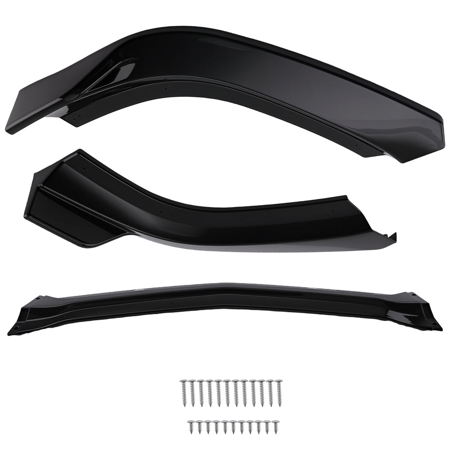 Front Bumper Component compatible for Mercedes Benz W204 Base 2008-2014 Gloss Black