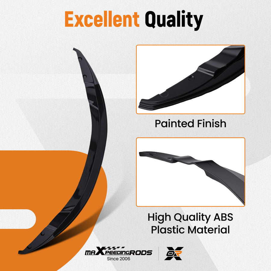 GTS Front Splitter Lip compatible for BMW E92 E93 M3 2007-2013 Glossy Black Bumper