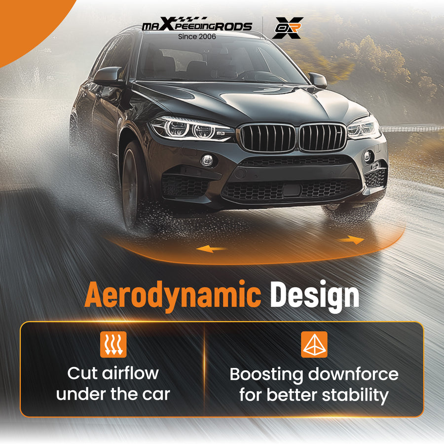 Bumper Kit Pack compatible for BMW X6 G06 M Sport 2020-2023 Black Front Lip Splitter