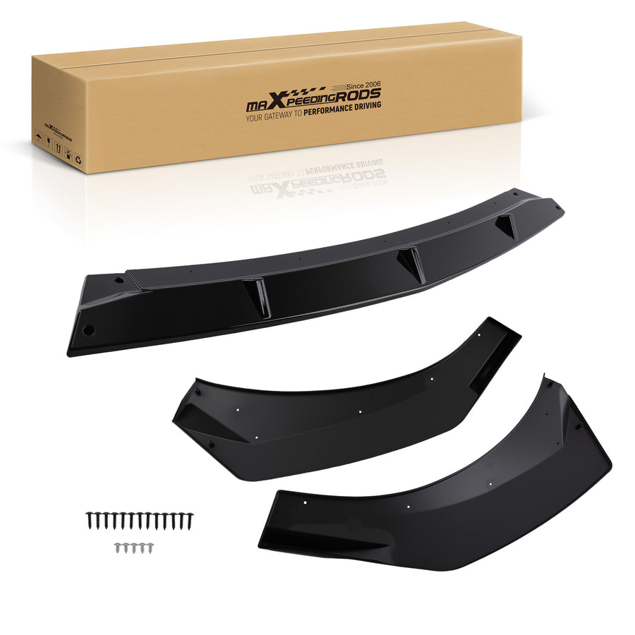 Front Bumper Cover Lip compatible for Hyundai Elantra 2021-2024 Gloss Black Plastic Lower