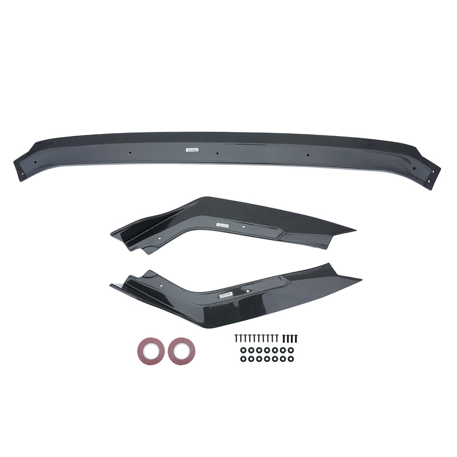 3 Piece Front Bumper Lip compatible for Honda Civic Type-R FL5 23-25 Carbon Fibre AG