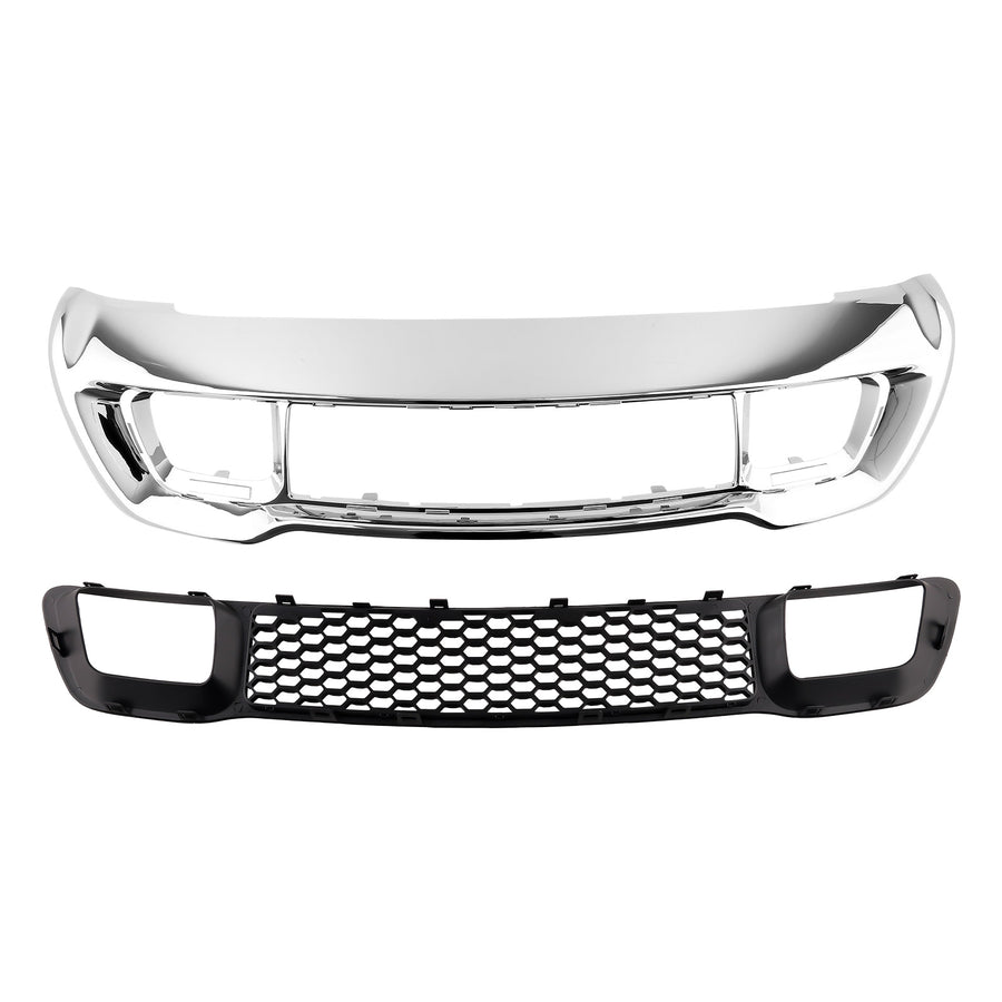 2pcs Front Lower GrilleBumper Grill Chrome compatible for Jeep Grand Cherokee 2014-2016