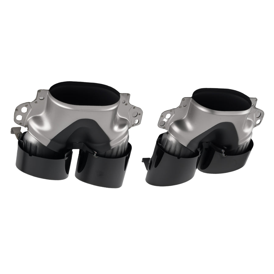 A45 Gloss Black Rear Diffuser w/ Tailpipes compatible for Mercedes A-Class W177 2018-2022