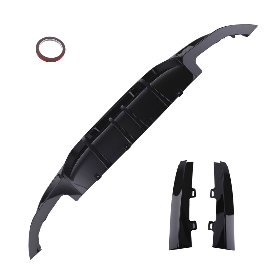 Black PP Rear Bumper Diffuser compatible for BMW G20 3 Series M Sport 2019-2022 Sport Style