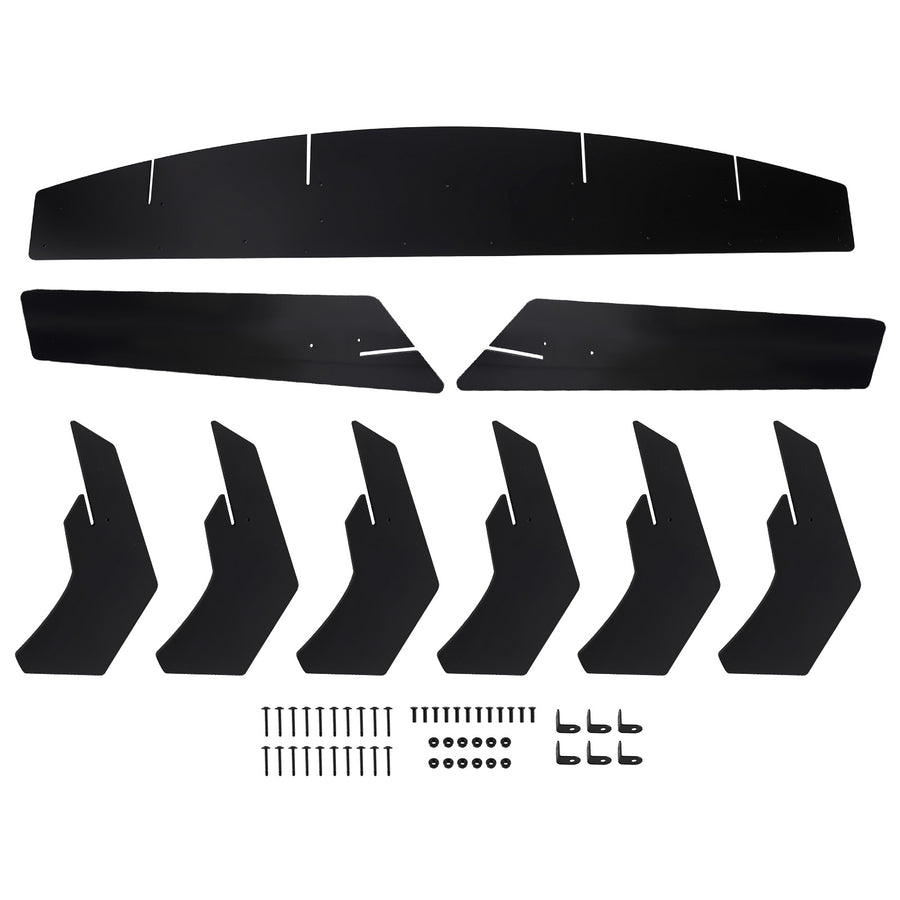 9PCS Kit Black compatible for Ford Mustang 2015-23 Performance Rear Bumper Diffuser Set