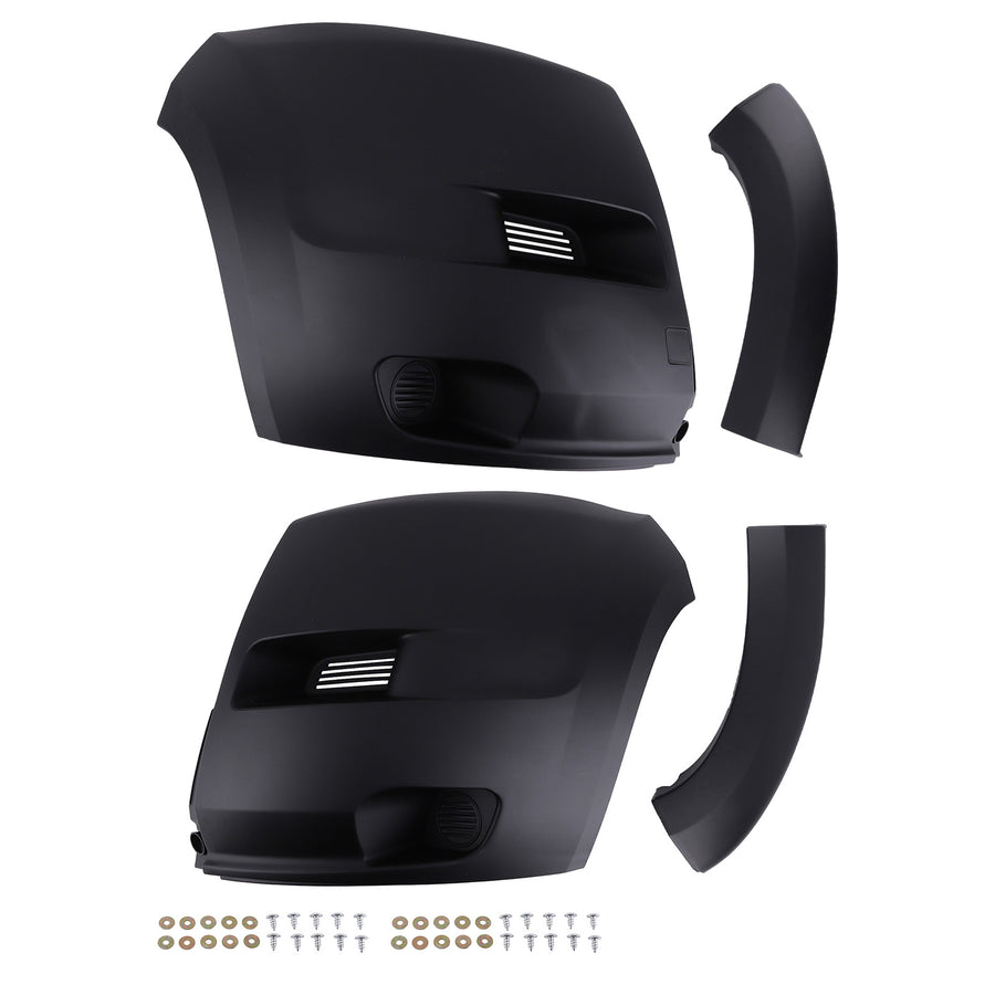 Front Both LeftRight Bumper Endcap Black compatible for Ram Promaster 19-2022
