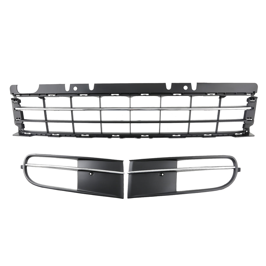 3x Front Bumper Lower Trim GrillFog Light Lamp Grille compatible for VW Beetle 2012-2016