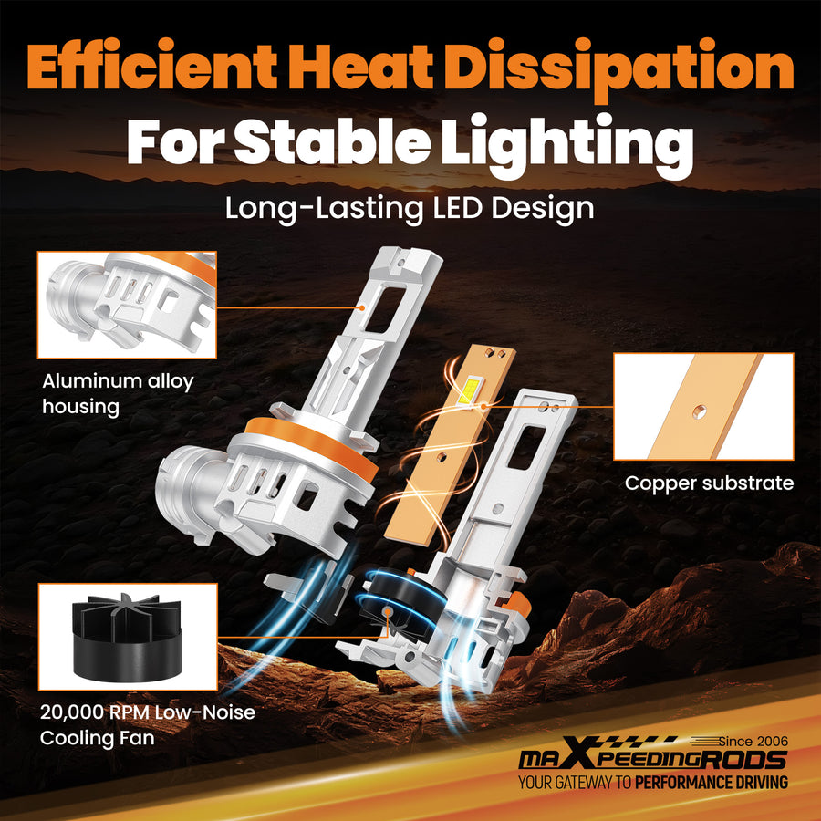 H11 LED Headlight Bulb Light Low Beam 6500K compatible for White PlugPlay for Pickup, Truck