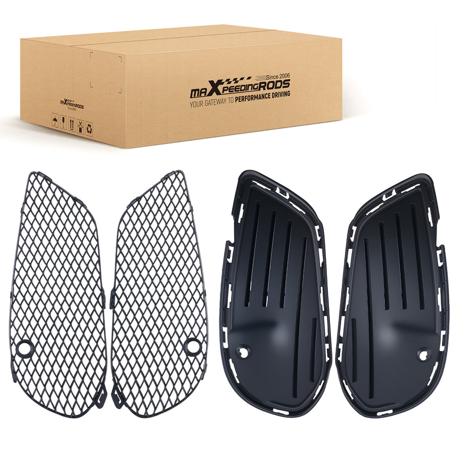 Front Bumper Fog Lamp Grille Cover Set compatible for Mercedes-Benz C-Class W205 2015-2018