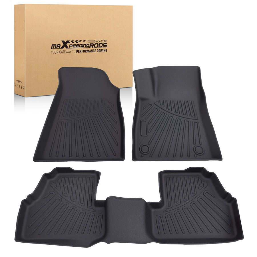 3-Piece Floor Mats compatible for Buick Encore Chevrolet Trax 13-22 TPE Rubber Complete Set