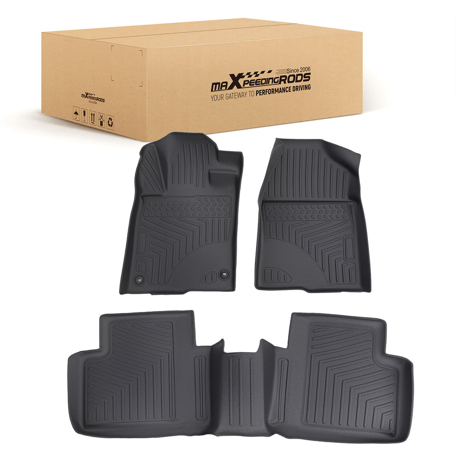 Black TPE Carpet Floor Mats compatible for Honda Civic Hatchback 2017-2021 All Weather