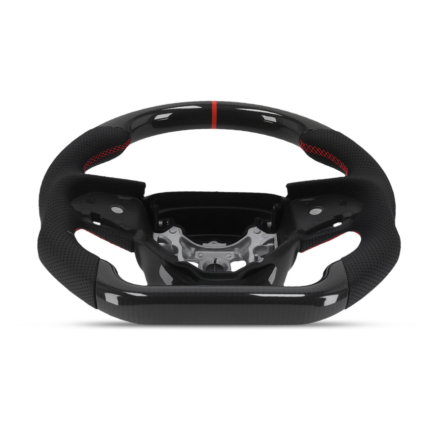 Real Carbon Fibre Steering Wheel compatible for Dodge Charger Challenger 2015-2025 new