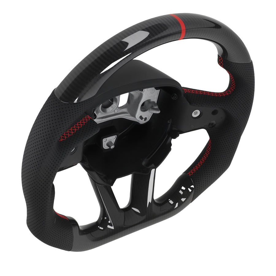 Real Carbon Fibre Steering Wheel compatible for Dodge Charger Challenger 2015-2025 new