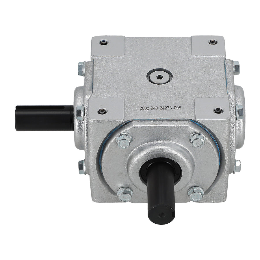 40 HP Right Angle Bevel Gearbox with 2 Keyed Shafts CW/CW 1:1 1800 Max RPM