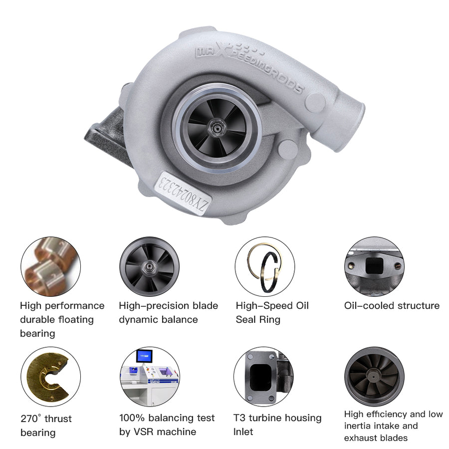 T04E T3/T4 .63 A/R 74.2 TRIM TURBO/TURBOCHARGER COMPRESSOR 400HP BOOST STAGE III
