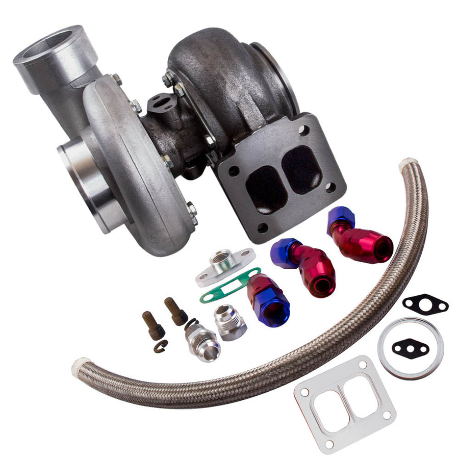 For GT45 T4 V-BAND 1.05 A/R 92MM 600+HPS Boost Turbo compatible for Charger w/ Oil Return Line kits