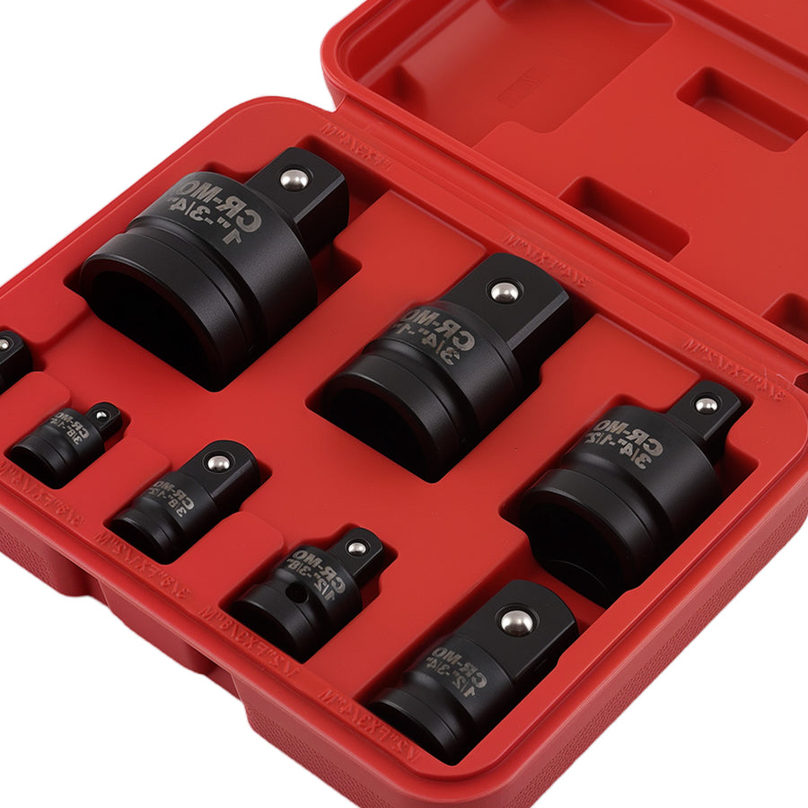 8pcs Adapter Reducer Set 1/4-1in Impact Socket Drive CR-MO Steel w/ Compatible for Case