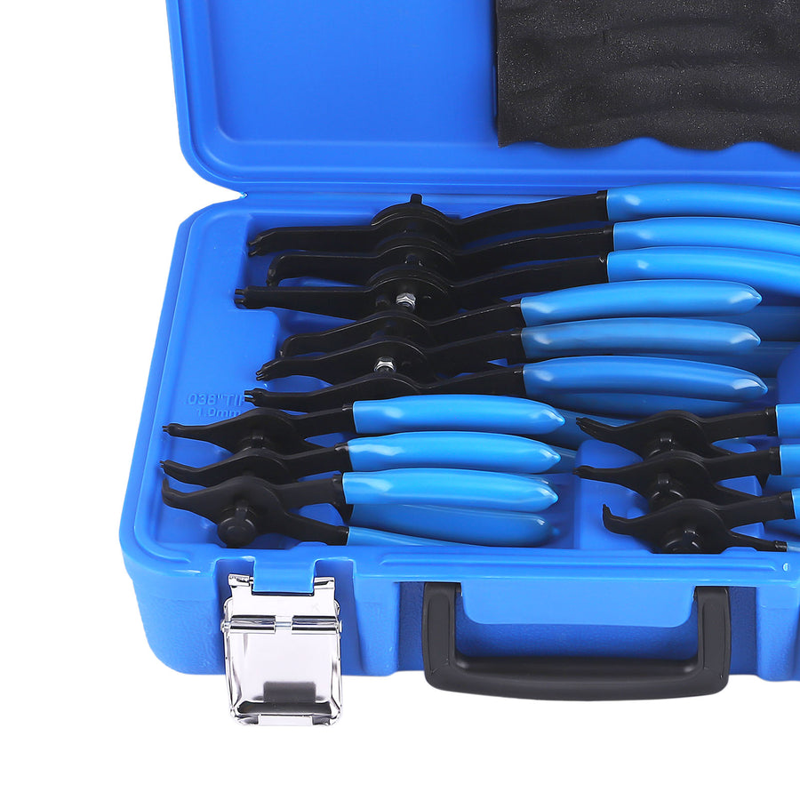12 PC Versatile Retaining Snap Ring Pliers set Heavy Duty Fixed Tip Combination