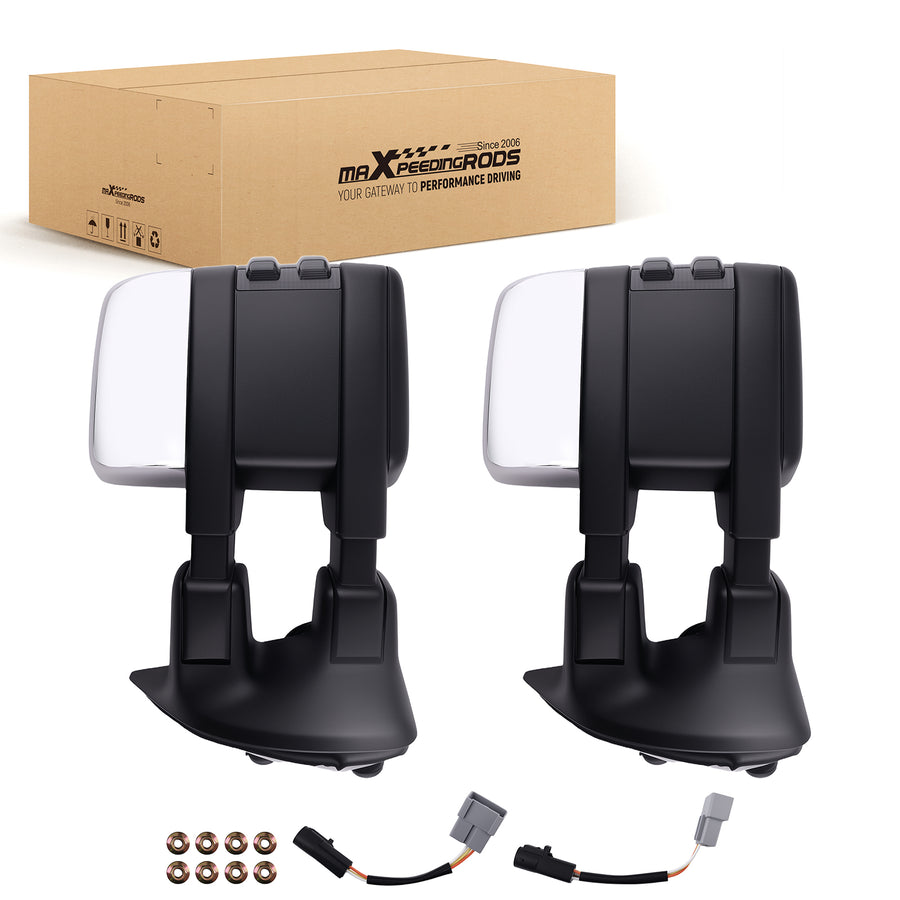 Compatible for Power Chrome Side Mirror compatible for Ford F-550 Super Duty 1999-2007 Telescoping