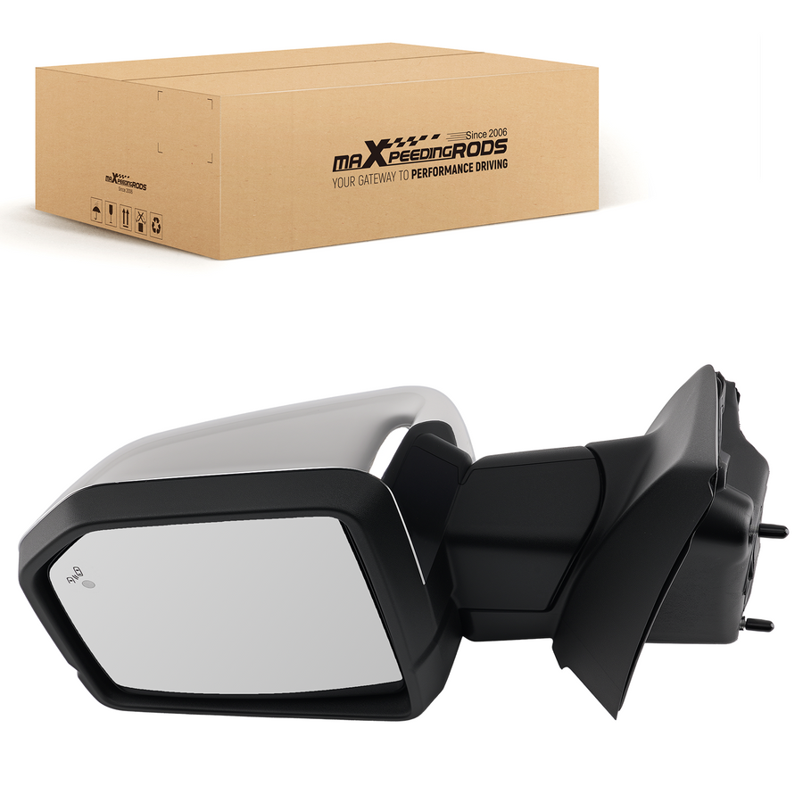 Left Heated Mirror compatible for Ford F-150 Crew Cab 2015-2017 Chrome FL3Z17683JB