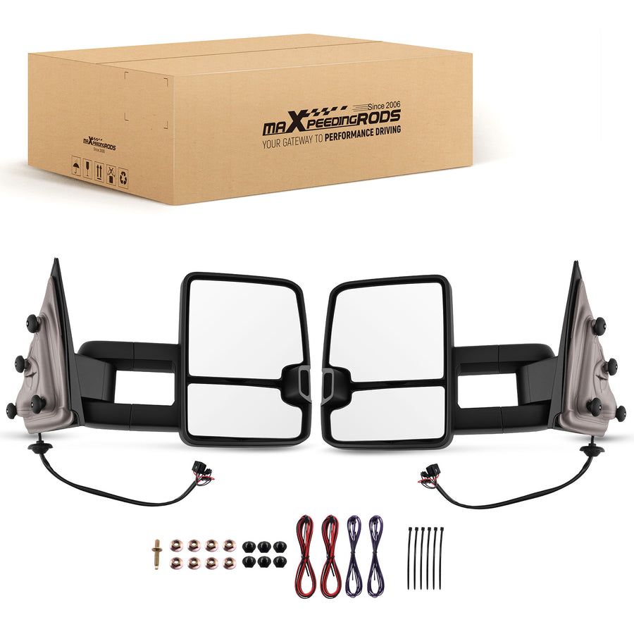 Power Side Mirror compatible for Chevy Silverado 1500 14-18 Convex Glass Arrow Light