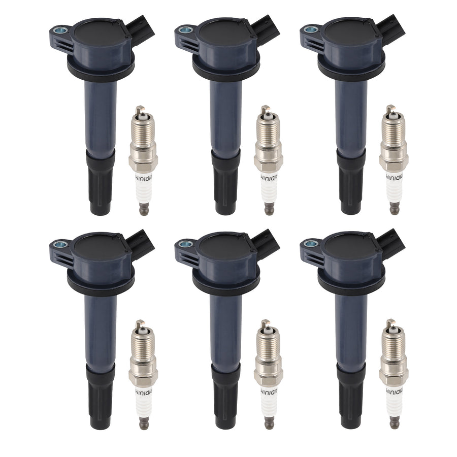 6 Ignition Coil + Spark Plug compatible for Ford Escape Fusion compatible for Lincoln Zephyr compatible for Mercury UF486
