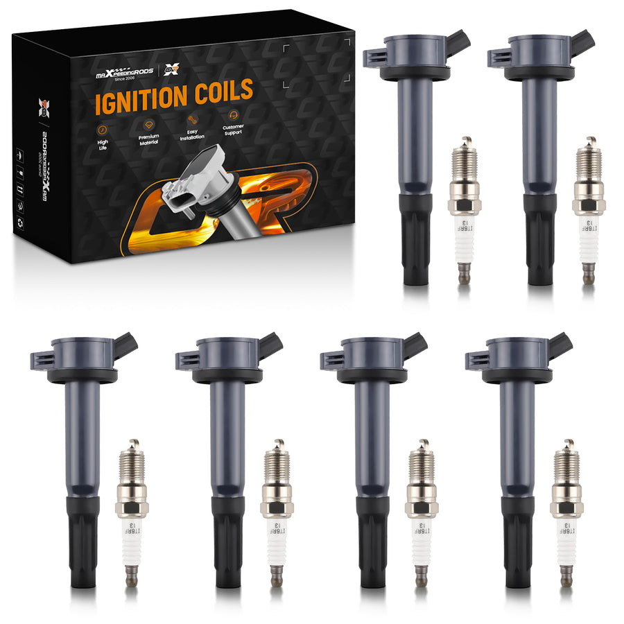 6 Ignition Coil + Spark Plug compatible for Ford Escape Fusion compatible for Lincoln Zephyr compatible for Mercury UF486