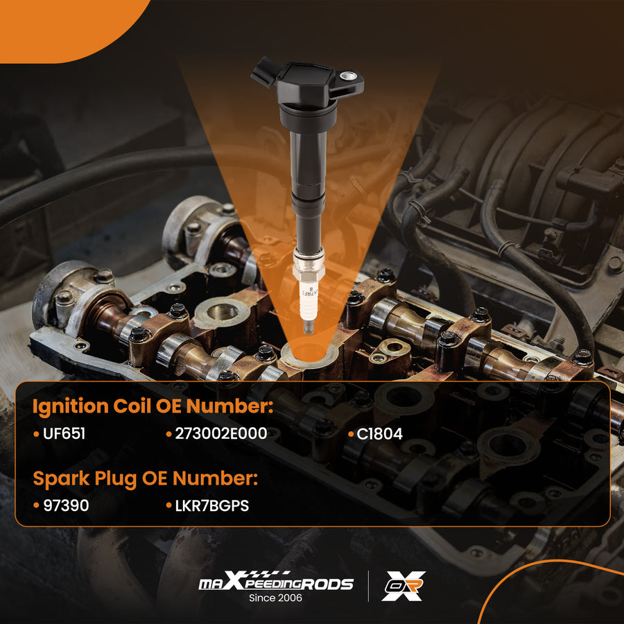 4 Ignition CoilIridium Sparks Plug compatible for Hyundai Elantra Tucson compatible for Kia Forte UF651
