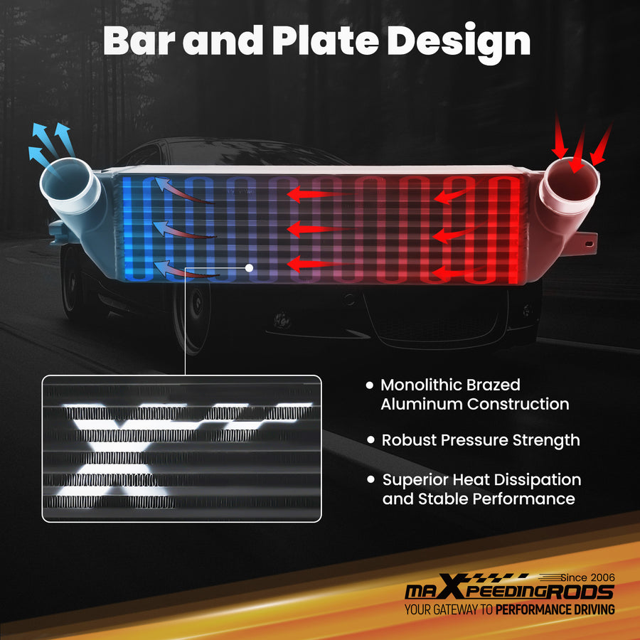 Aluminium Bar Plate Intercooler compatible for BMW 335i E90 335is E92 135i E82 2006-2013
