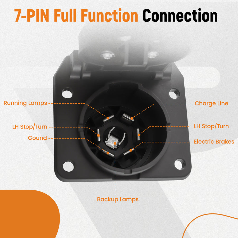 7 Way Pin Trailer Tow Wiring Connector Plug Accessories compatible for Dodge Ram 1500 2004