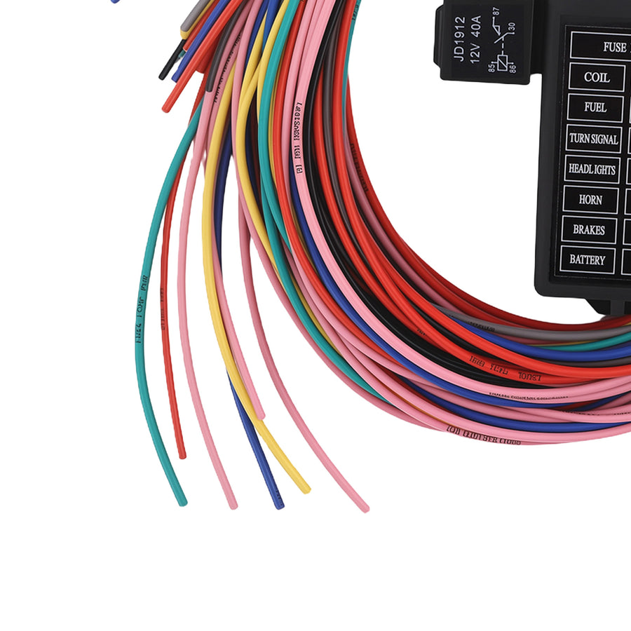 14 Circuit Universal Wire Harness Kit 12V forRod Street Muscle Car Fuse Box