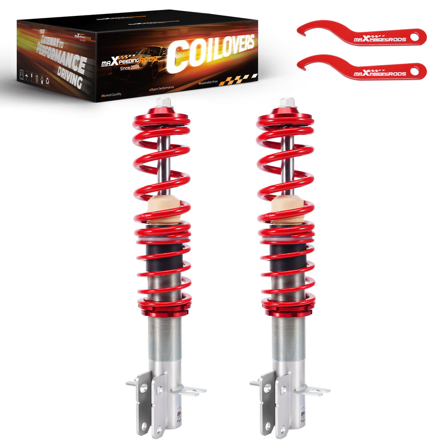 2Pc Front Coilovers Struts Lowering Coils Kit compatible for VW Golf (MK1) 1974-1984