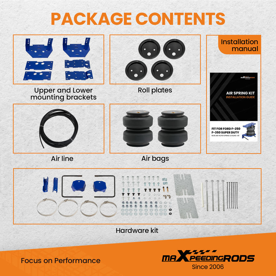 Air Spring Helper leveling Kit compatible for Ford F250 F350 compatible for Super Duty 2017-2019 5000 lbs