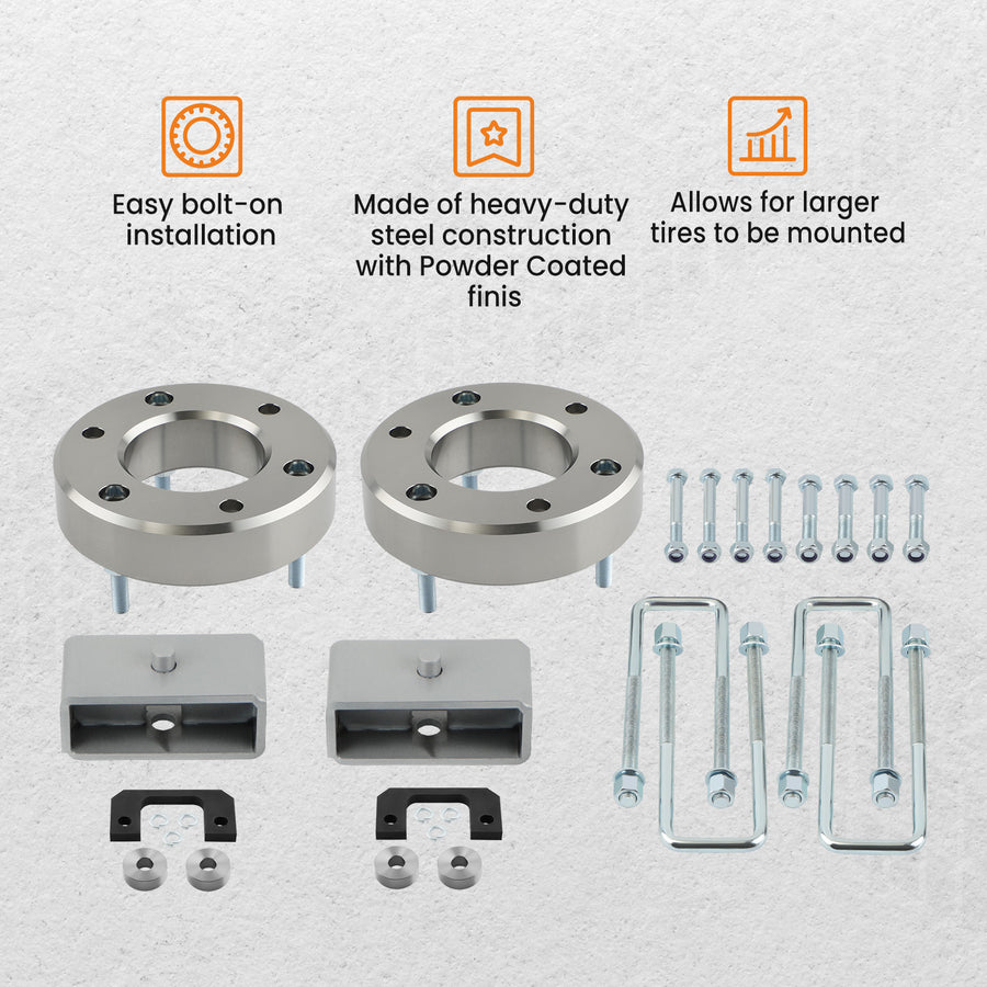 3 Front 2 Rear Lift Kit w/ Control Arms compatible for Chevy Silverado 1500 2007-2014