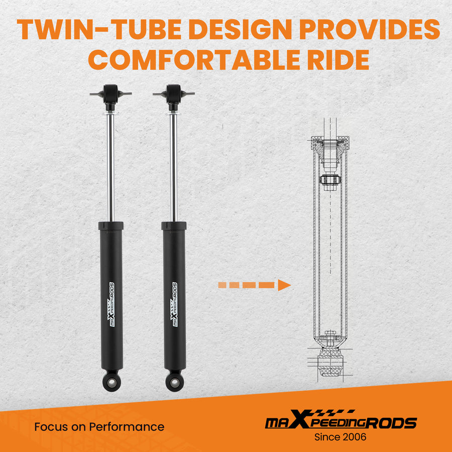 2 Pcs 0-3 Rear Shock Absorbers compatible for Jeep Wrangler JK 2007 2008 2009 2010