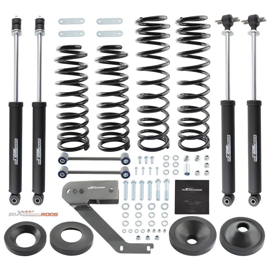 3.25 Lift Kit compatible for Jeep Wrangler JK 4-Door 2007-18 Coil Springs Shocks Bracket