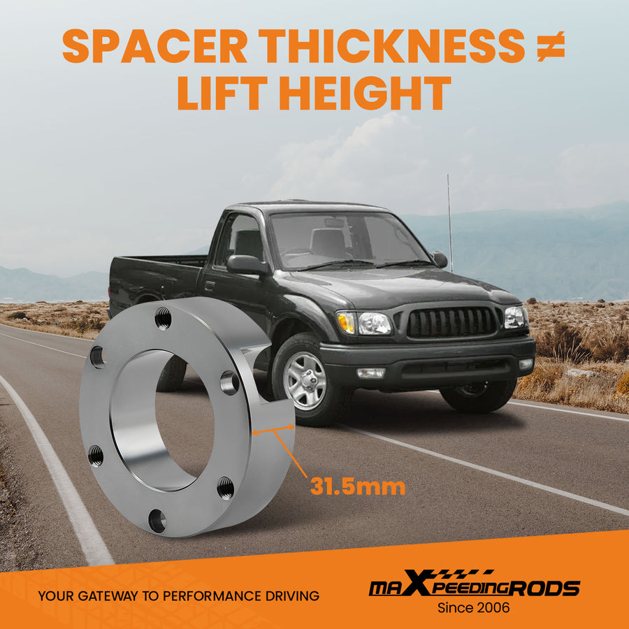 3 Front 3 Rear Lift Kit Compatible for Toyota Tacoma 6LUG 2WD1995.5-2004 Diff Drop