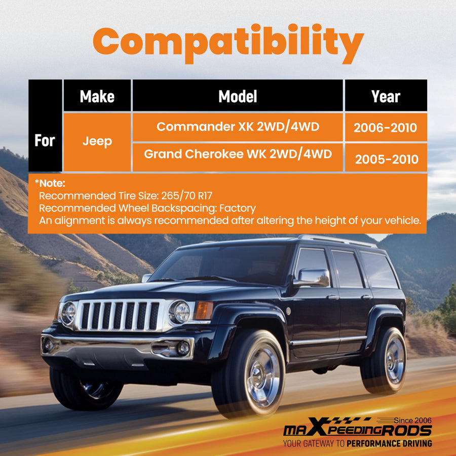 Front 2 Leveling Lift Kit compatible for Jeep Grand Cherokee WK Commander2006-2010