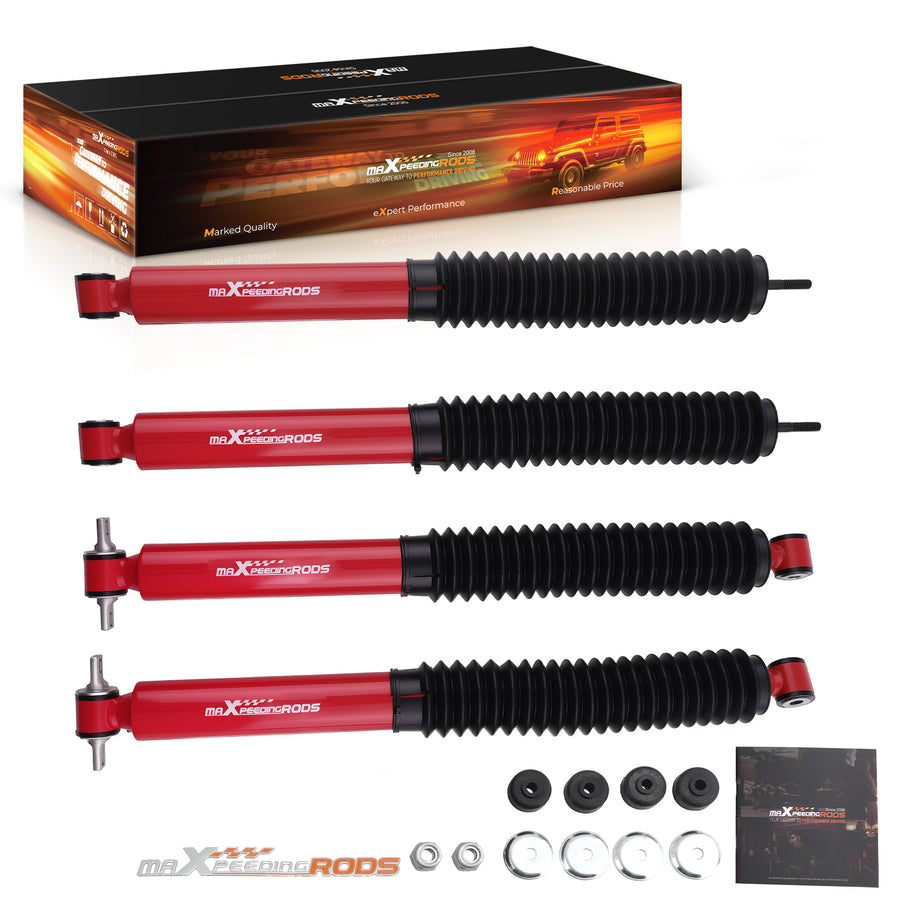 Front Rear Monotube Lift Shock compatible for Jeep Wrangler 2007-2018 1.5-3 Lift 4WD 2WD