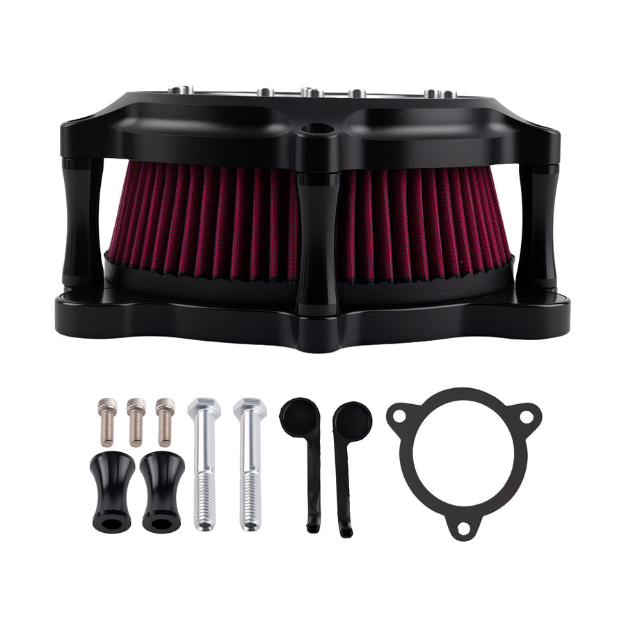 Red Air Cleaner Filter Aluminium compatible for Harley Touring Road Street Glide 2008-2016