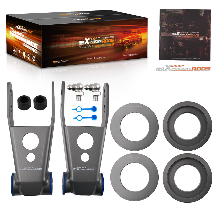 Front 2.5+Rear 1-2 Lift Kit with Shock Extender compatible for Dodge Dakota 1987-2004 2WD