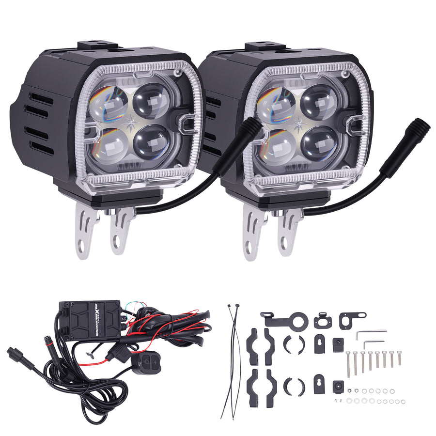 2Pack 120W Motorcycle LED Driving Work Light Spot Light for Offroad Fog Lights