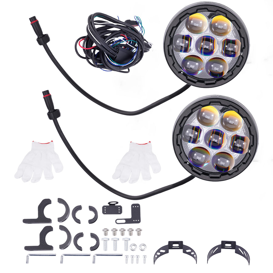 90W Motorcycle LED Headlight Auxiliary Spot Lights Driving Fog Lamp for Off-Road