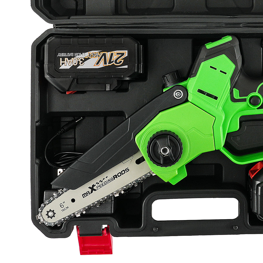 1200W 68 Bar compatible for Mini Chainsaw Brushless Cordless 2 Battery Portable Handheld