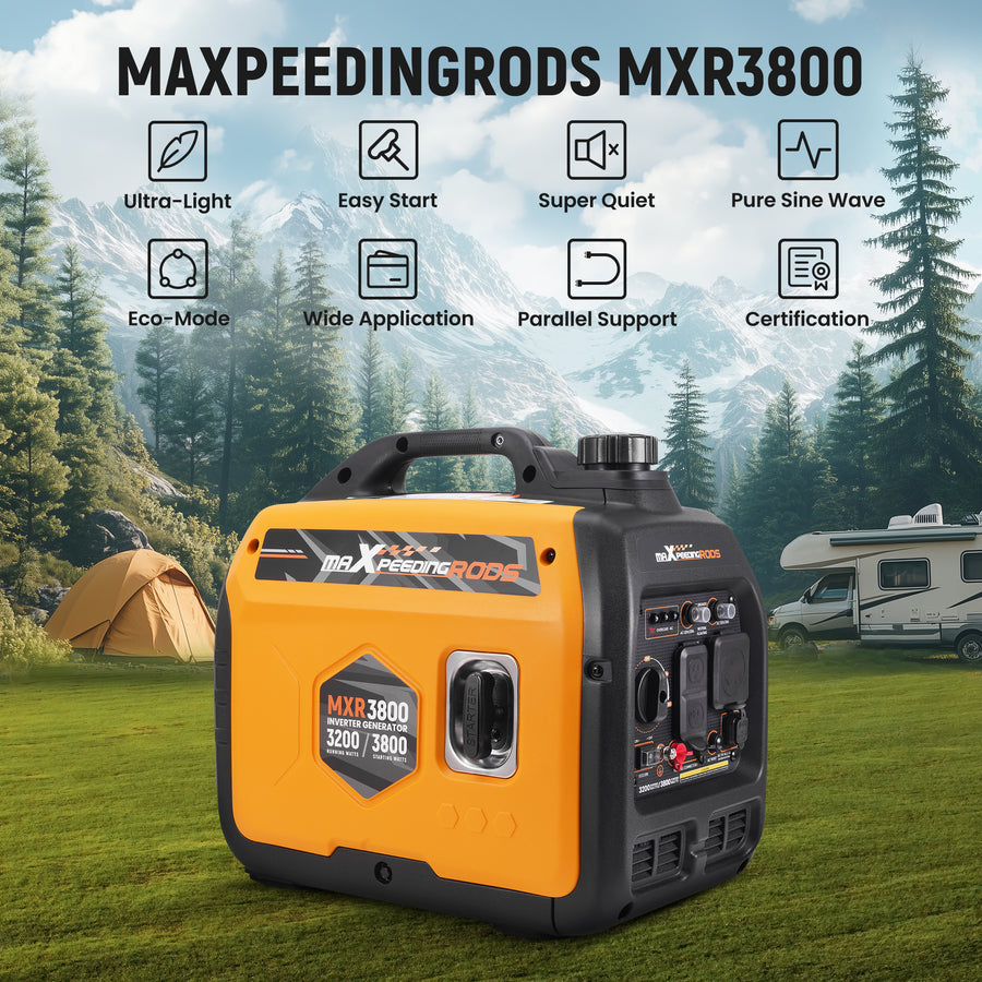 Gas Powered 3.8KW Portable Inverter Generator Super Quiet 58 dB Home Backup