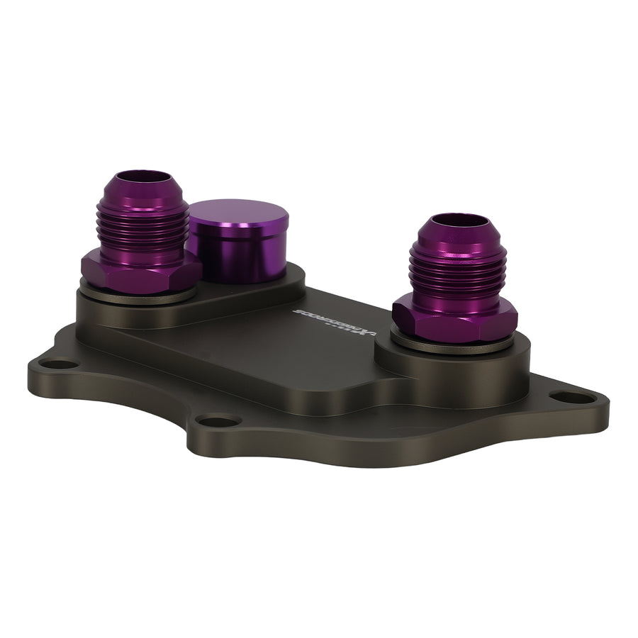 10AN Aluminium Oil Cooler Sandwich Adapter compatible for VW Audi EA888 MK5 MK6 Purple